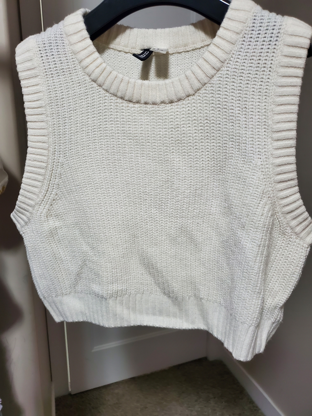 Cream Knit Sleeveless Sweater Vest Extra Large